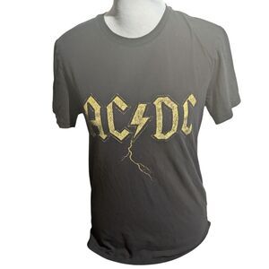AC/DC Graphic T-Shirt - Distressed Gold Logo - Lucky Brand Exclusive - Size S